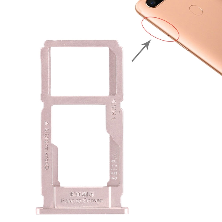 For OPPO R11s Plus SIM Card Tray + SIM Card Tray / Micro SD Card Tray (Rose Gold) - Card Socket by PMc TechLife | Online Shopping South Africa | PMc TechLife | Buy Now Pay Later Mobicred