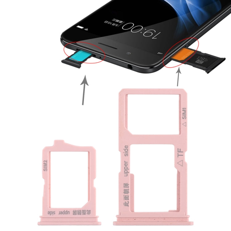 For Vivo Y66 2 x SIM Card Tray + Micro SD Card Tray (Rose Gold) - Card Socket by PMc TechLife | Online Shopping South Africa | PMc TechLife | Buy Now Pay Later Mobicred