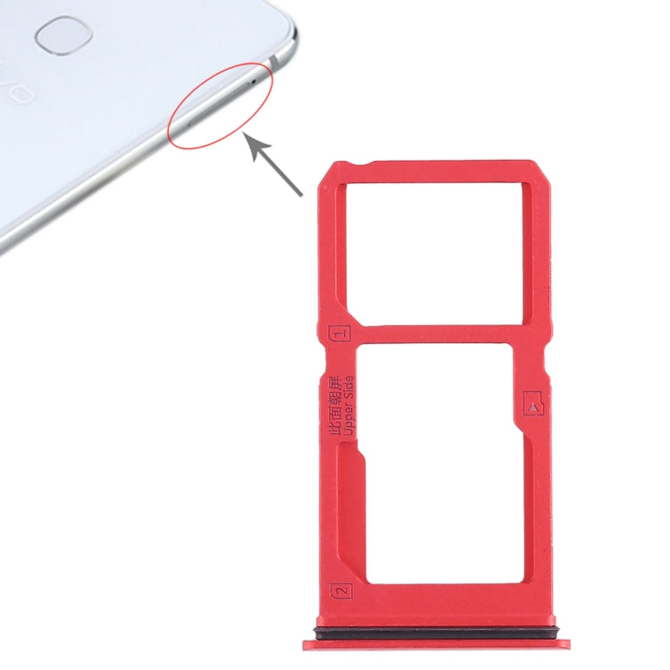 For Vivo X21i SIM Card Tray + SIM Card Tray / Micro SD Card Tray (Red) - Card Socket by PMc TechLife | Online Shopping South Africa | PMc TechLife | Buy Now Pay Later Mobicred