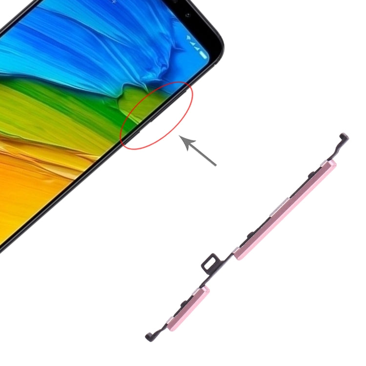Power Button and Volume Control Button for Xiaomi Redmi 5 Plus(Pink) - Home key & Side Key by PMc TechLife | Online Shopping South Africa | PMc TechLife | Buy Now Pay Later Mobicred