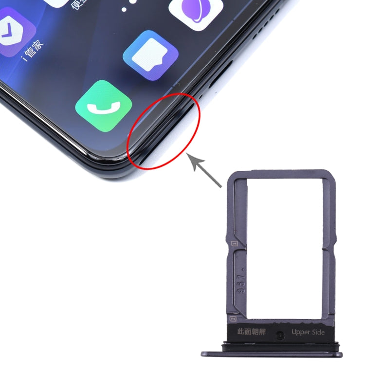 For vivo S5 SIM Card Tray + SIM Card Tray (Black) - Card Socket by PMc TechLife | Online Shopping South Africa | PMc TechLife | Buy Now Pay Later Mobicred