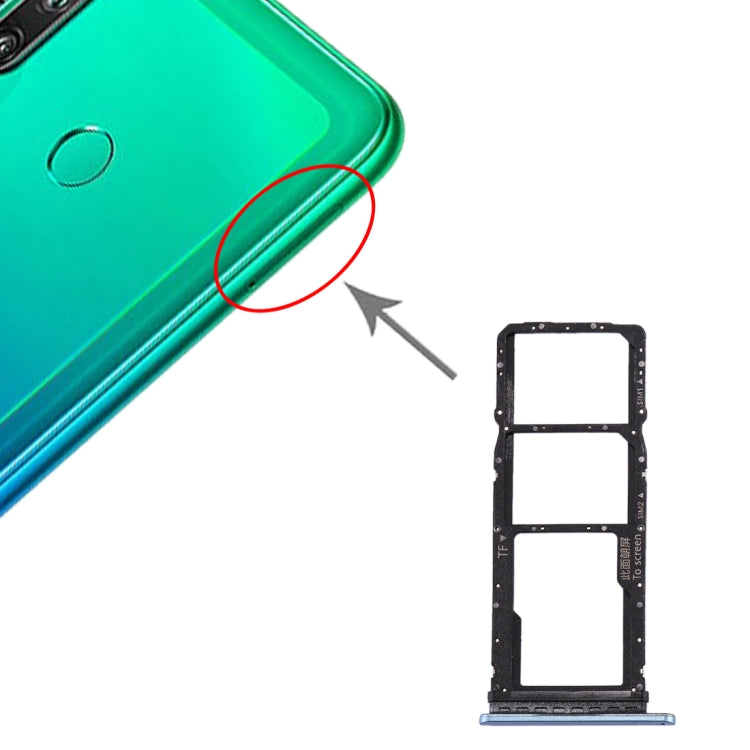 SIM Card Tray + SIM Card Tray + Micro SD Card Tray for Huawei P40 Lite E / Enjoy 10(Blue) - Card Socket by PMc TechLife | Online Shopping South Africa | PMc TechLife | Buy Now Pay Later Mobicred