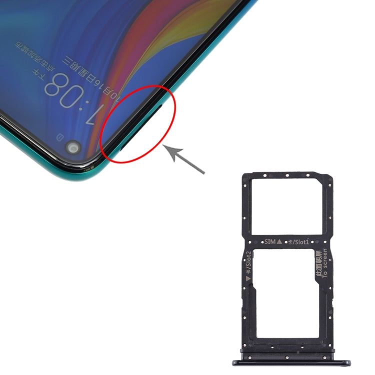 SIM Card Tray + SIM Card Tray / Micro SD Card Tray for Huawei Enjoy 10 Plus (Black) - Card Socket by PMc TechLife | Online Shopping South Africa | PMc TechLife | Buy Now Pay Later Mobicred