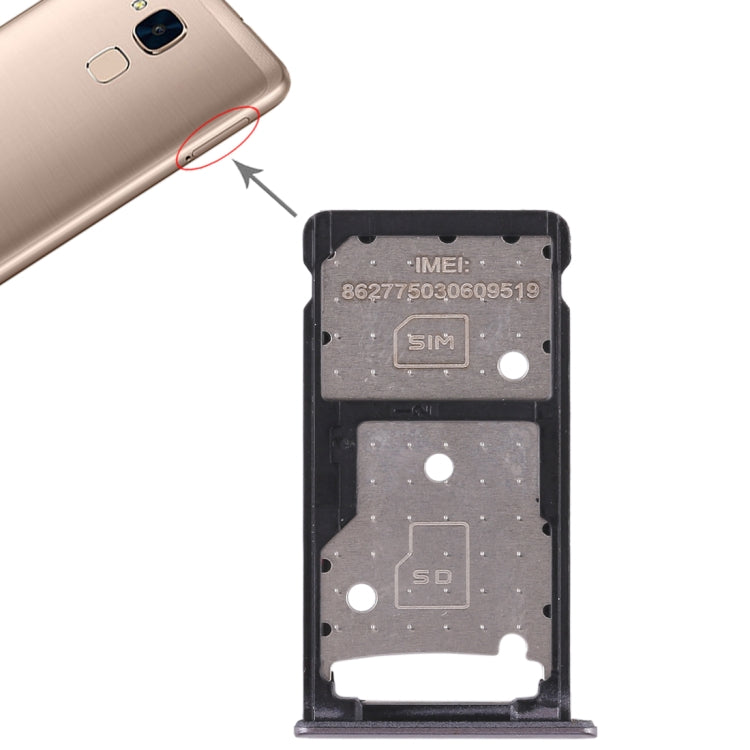 SIM Card Tray + SIM Card Tray / Micro SD Card Tray for Huawei Honor 5c (Grey) - Card Socket by PMc TechLife | Online Shopping South Africa | PMc TechLife | Buy Now Pay Later Mobicred