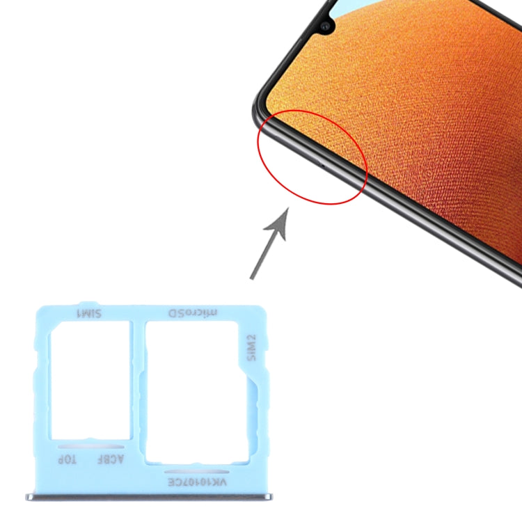 For Samsung Galaxy A32 5G SM-A326B SIM Card Tray + SIM Card Tray / Micro SD Card Tray (Blue) - free shipping - PMc TechLife - Order now!