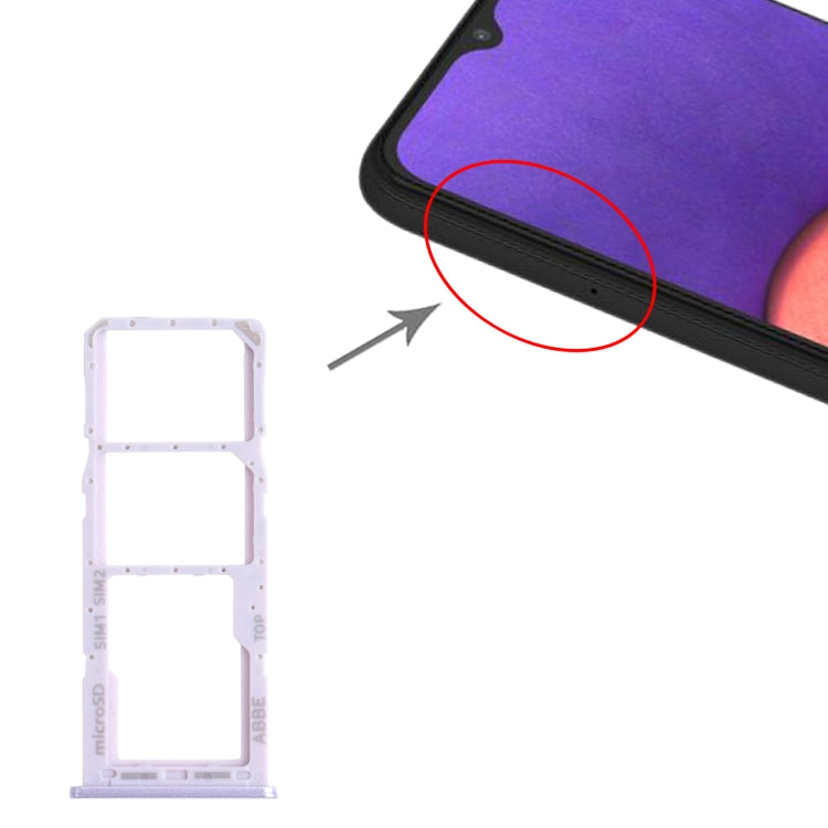 For Samsung Galaxy A22 SM-A225 SIM Card Tray + SIM Card Tray + Micro SD Card Tray (Purple) - free shipping - PMc TechLife - Order now!