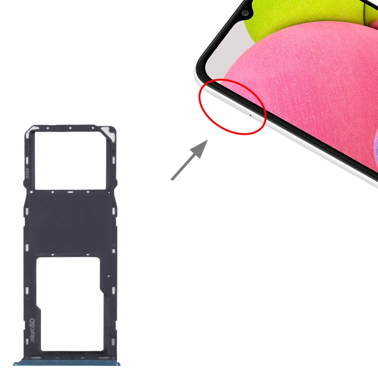 For Samsung Galaxy A03s SM-A037U Original SIM Card Tray + Micro SD card tray (Blue) - free shipping - PMc TechLife - Order now!