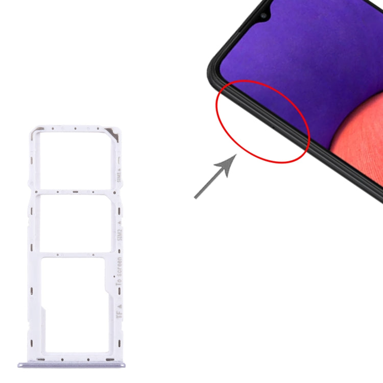 For Samsung Galaxy A22 5G SM-A226B Original SIM Card Tray + SIM Card Tray + Micro SD Card Tray (Purple) - free shipping - PMc TechLife - Order now!