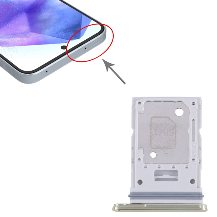 For Samsung Galaxy A55 SM-A556B Original SIM Card Tray + SIM / Micro SD Card Tray (Green) - free shipping - PMc TechLife - Order now!
