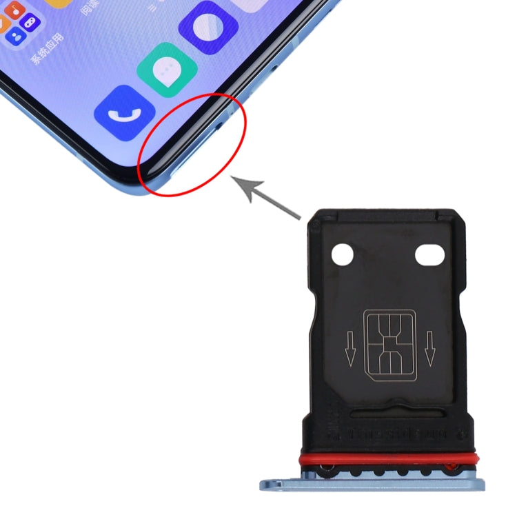 For OnePlus 9R SIM Card Tray + SIM Card Tray (Blue) - Card Tray by PMc TechLife | Online Shopping South Africa | PMc TechLife | Buy Now Pay Later Mobicred