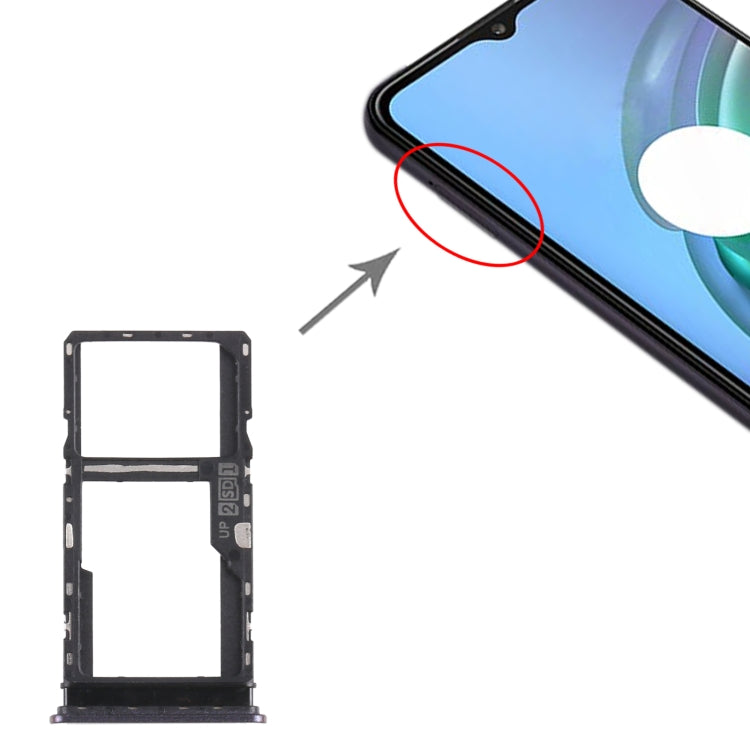 SIM Card Tray + SIM Card Tray / Micro SD Card Tray for Motorola Moto G10 XT2127-2 (Black) - Card Socket by PMc TechLife | Online Shopping South Africa | PMc TechLife | Buy Now Pay Later Mobicred