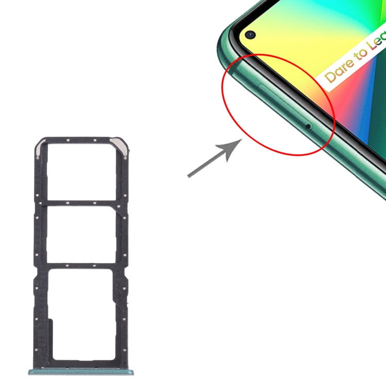 For OPPO Realme 7i RMX2103 SIM Card Tray + SIM Card Tray + Micro SD Card Tray (Green) - Card Socket by PMc TechLife | Online Shopping South Africa | PMc TechLife | Buy Now Pay Later Mobicred