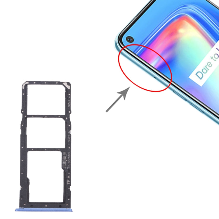 For OPPO Realme 7 (Asia) RMX2151, RMX2163 SIM Card Tray + SIM Card Tray + Micro SD Card Tray (Blue) - Card Socket by PMc TechLife | Online Shopping South Africa | PMc TechLife | Buy Now Pay Later Mobicred