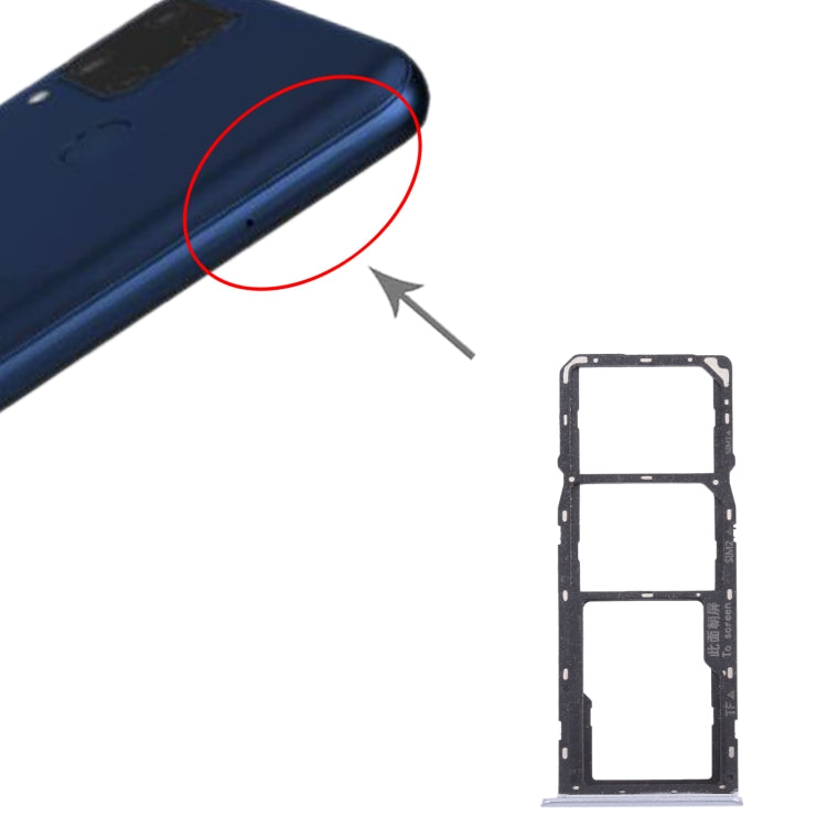 For OPPO Realme C15 RMX2180 SIM Card Tray + SIM Card Tray + Micro SD Card Tray (Silver) - Card Socket by PMc TechLife | Online Shopping South Africa | PMc TechLife | Buy Now Pay Later Mobicred