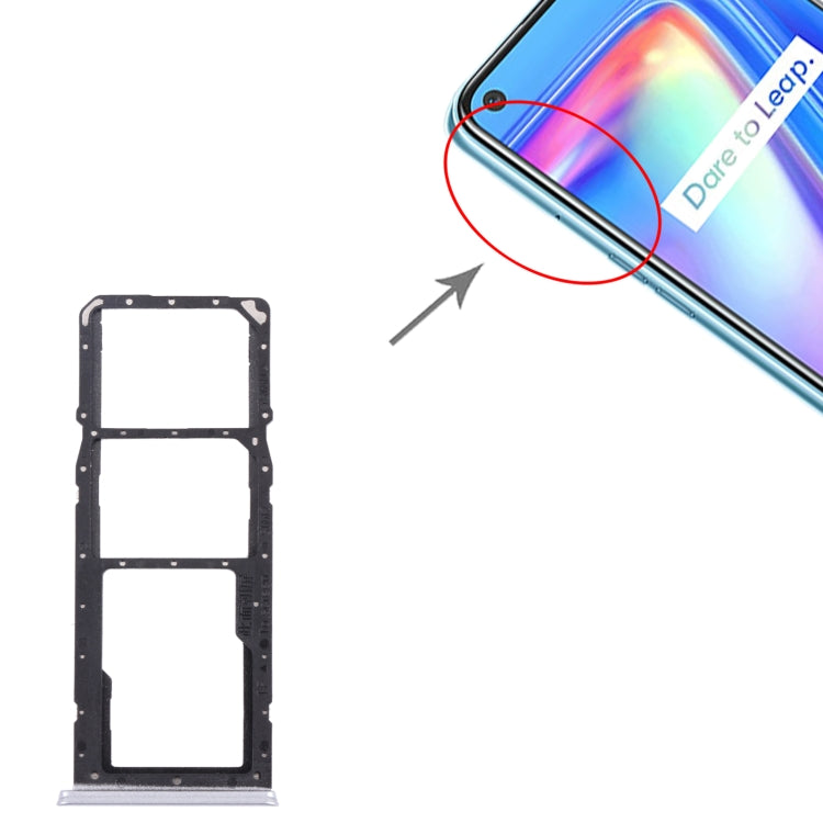 For OPPO Realme 7 (Global) SIM Card Tray + SIM Card Tray + Micro SD Card Tray (Silver) - Card Socket by PMc TechLife | Online Shopping South Africa | PMc TechLife | Buy Now Pay Later Mobicred
