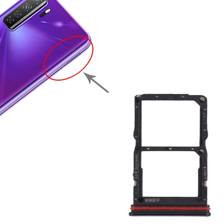 SIM Card Tray + NM Card Tray for Huawei nova 7 SE 5G Youth (Black) - Card Socket by PMc TechLife | Online Shopping South Africa | PMc TechLife | Buy Now Pay Later Mobicred