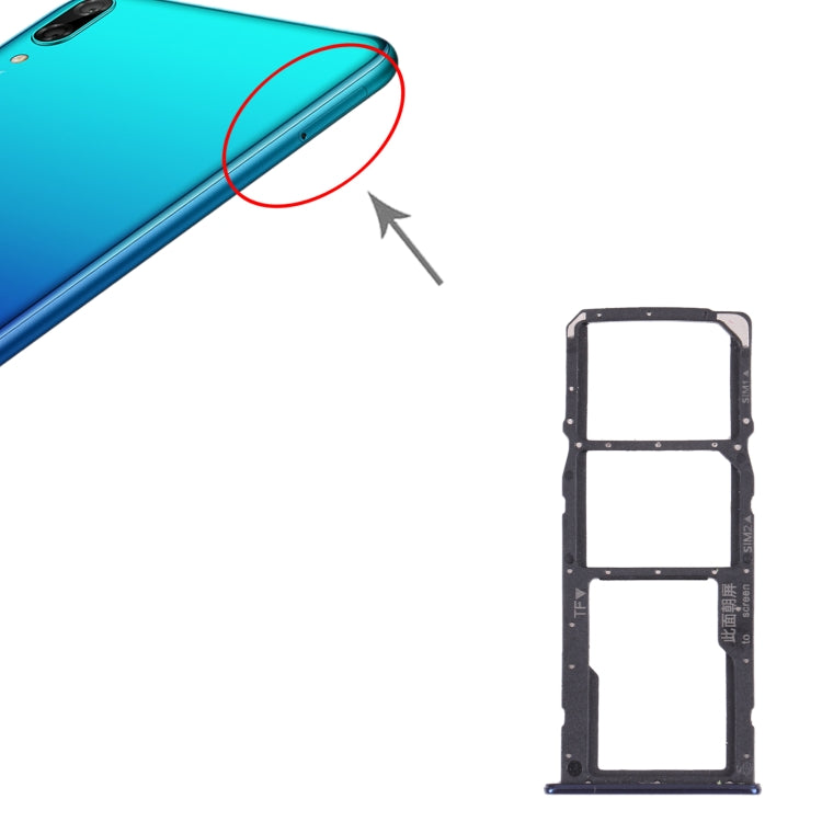 SIM Card Tray + SIM Card Tray + Micro SD Card Tray for Huawei Y7 Pro 2018 (Blue) - Card Socket by PMc TechLife | Online Shopping South Africa | PMc TechLife | Buy Now Pay Later Mobicred