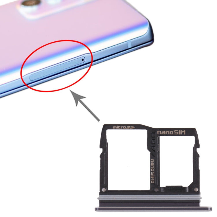 Nano SIM Card Tray + Nano SIM Card Tray / Micro SD Card Tray for LG Wing 5G LMF100N, LM-F100N, LM-F100V, LM-F100 (Black) - free shipping - PMC TechLife - Order now!