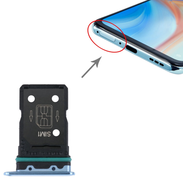 For OPPO Reno4 Pro 5G SIM Card Tray + SIM Card Tray (Blue) - Card Socket by PMc TechLife | Online Shopping South Africa | PMc TechLife | Buy Now Pay Later Mobicred