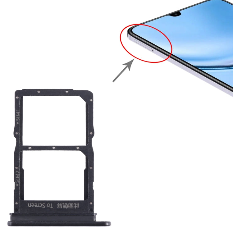 For Honor Play 20 Pro SIM + SIM Card Tray (Black) - Card Socket by PMc TechLife | Online Shopping South Africa | PMc TechLife | Buy Now Pay Later Mobicred