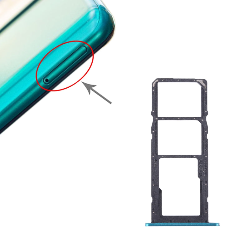 For Honor X10 Lite SIM + SIM + Micro SD Card Tray (Green) - Card Socket by PMc TechLife | Online Shopping South Africa | PMc TechLife | Buy Now Pay Later Mobicred