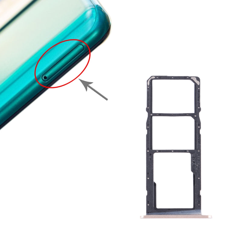 For Honor X10 Lite SIM + SIM + Micro SD Card Tray (Gold) - Card Socket by PMc TechLife | Online Shopping South Africa | PMc TechLife | Buy Now Pay Later Mobicred