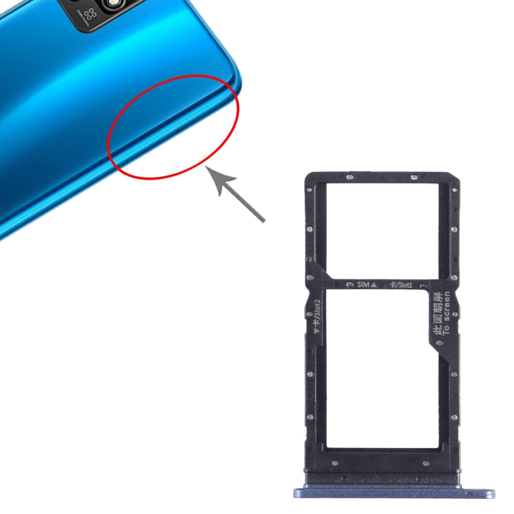 For Honor Play 5T SIM + SIM Card Tray (Blue) - Card Socket by PMc TechLife | Online Shopping South Africa | PMc TechLife | Buy Now Pay Later Mobicred