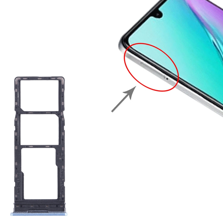 For Infinix Note 11 X663 SIM Card Tray + SIM Card Tray + Micro SD Card Tray (Blue) - Card Tray by PMC TechLife | Online Shopping South Africa | PMC TechLife