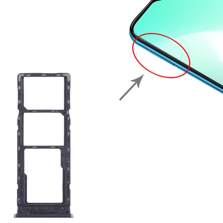 For Infinix Hot 11 Play SIM Card Tray + SIM Card Tray + Micro SD Card Tray (Black) - Card Tray by PMC TechLife | Online Shopping South Africa | PMC TechLife