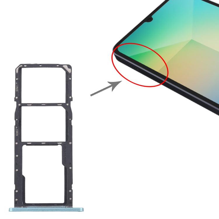 For Samsung Galaxy A06 SM-A065F Original SIM Card Tray + SIM Card Tray + Micro SD Card Tray (Green) - free shipping - PMc TechLife - Order now!