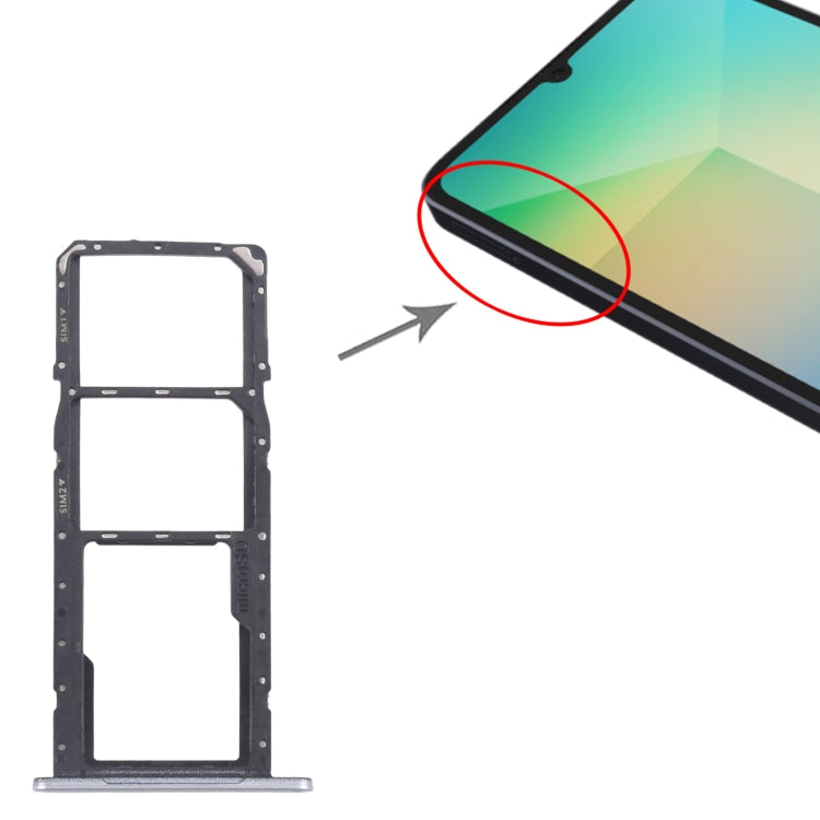 For Samsung Galaxy A06 SM-A065F Original SIM Card Tray + SIM Card Tray + Micro SD Card Tray (Silver) - free shipping - PMc TechLife - Order now!