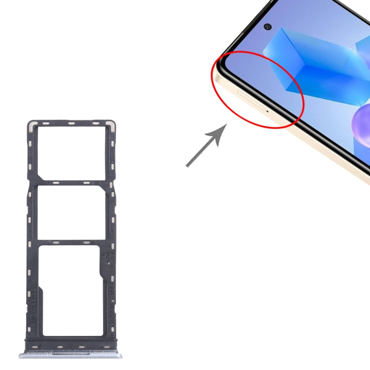 For Infinix Smart 8 HD 5pcs SIM Card Tray + SIM Card Tray + Micro SD Card Tray (Silver) - Card Tray by PMc TechLife | Online Shopping South Africa | PMc TechLife | Buy Now Pay Later Mobicred