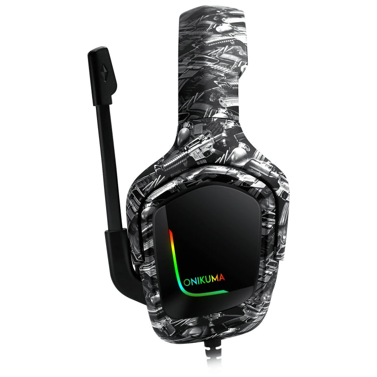 ONIKUMA K20 PS4 Surround Sound Bass PC Gamer Headphone with Microphone, RGB Light(Black Gray) - free shipping - PMC Jewellery - Order now!