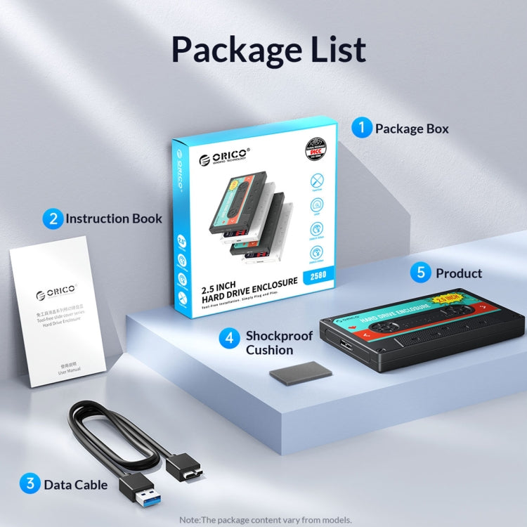 ORICO 2580U3 2.5 inch USB 3.0 SATA Hard Drive Enclosure Classic Mobile Hard Disk Box - HDD Enclosure by ORICO | Online Shopping South Africa | PMC TechLife | Buy Now Pay Later Mobicred