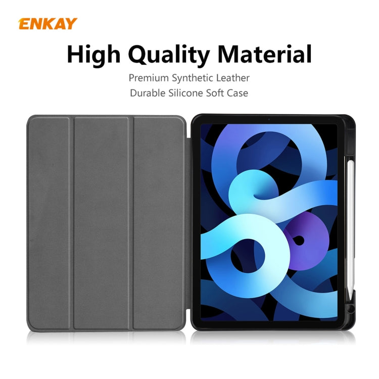 For iPad Air 11 2024 / Pro 11 2018 / Air 10.9 2022 ENKAY TPU Leather Smart Tablet Case with Pen Slot(Light Blue) - iPad Air (2022) / (2020) 10.9 Cases by ENKAY | Online Shopping South Africa | PMC TechLife | Buy Now Pay Later Mobicred