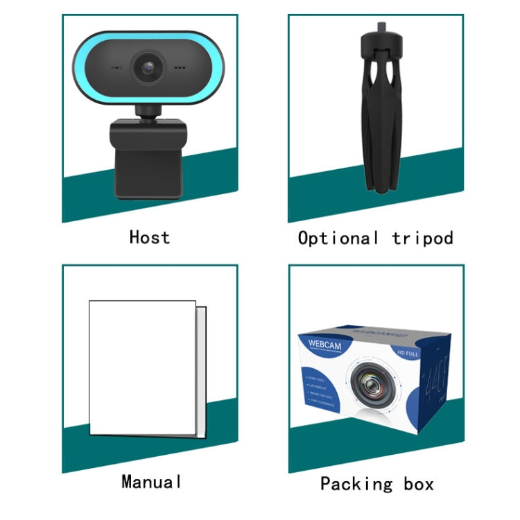 C11 2K Picture Quality HD Without Distortion 360 Degrees Rotate Built-in Microphone Sound Clear Webcams with Tripod(Blue) - free shipping - PMC Jewellery - Order now!