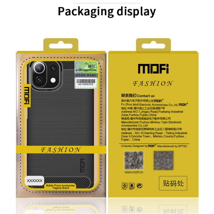 For Xiaomi Mi 11 Lite MOFI Gentleness Series Brushed Texture Carbon Fiber Soft TPU Case(Black) - Xiaomi Cases by MOFI | Online Shopping South Africa | PMC TechLife