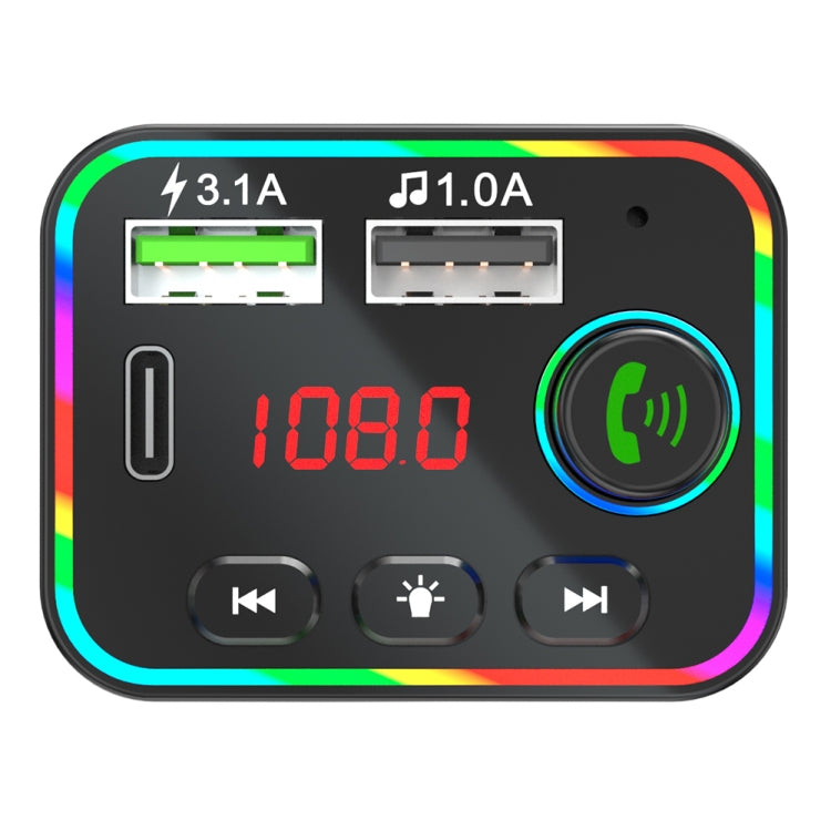 F4 Car MP3 Player FM Transmitter Colorful Backlight USB Charger Dual USB Car Accessories - Bluetooth Car Kits by PMC TechLife | Online Shopping South Africa | PMC TechLife | Buy Now Pay Later Mobicred