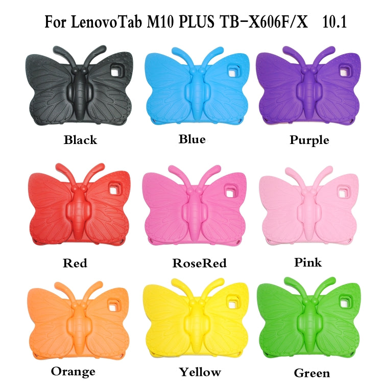 For Lenovo Tab M10 Plus TB-X606F/X 10.1 Butterfly Bracket Style EVA Children Falling Proof Cover Protective Case(Purple) - Lenovo by PMC TechLife | Online Shopping South Africa | PMC TechLife | Buy Now Pay Later Mobicred