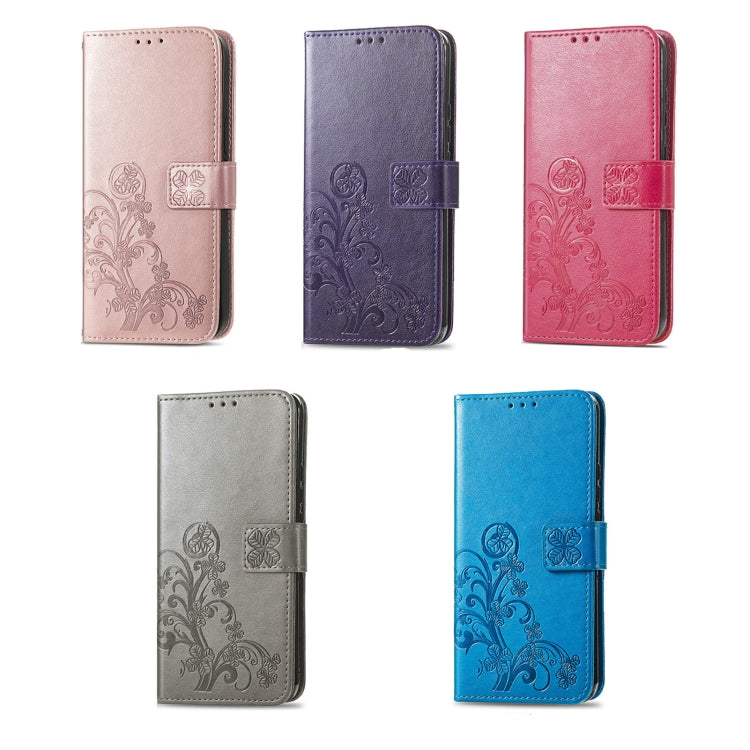 For Xiaomi Redmi Note 13 Pro 4G Four-leaf Clasp Embossed Leather Phone Case(Magenta) - Note 13 Pro Cases by PMC TechLife | Online Shopping South Africa | PMC TechLife | Buy Now Pay Later Mobicred