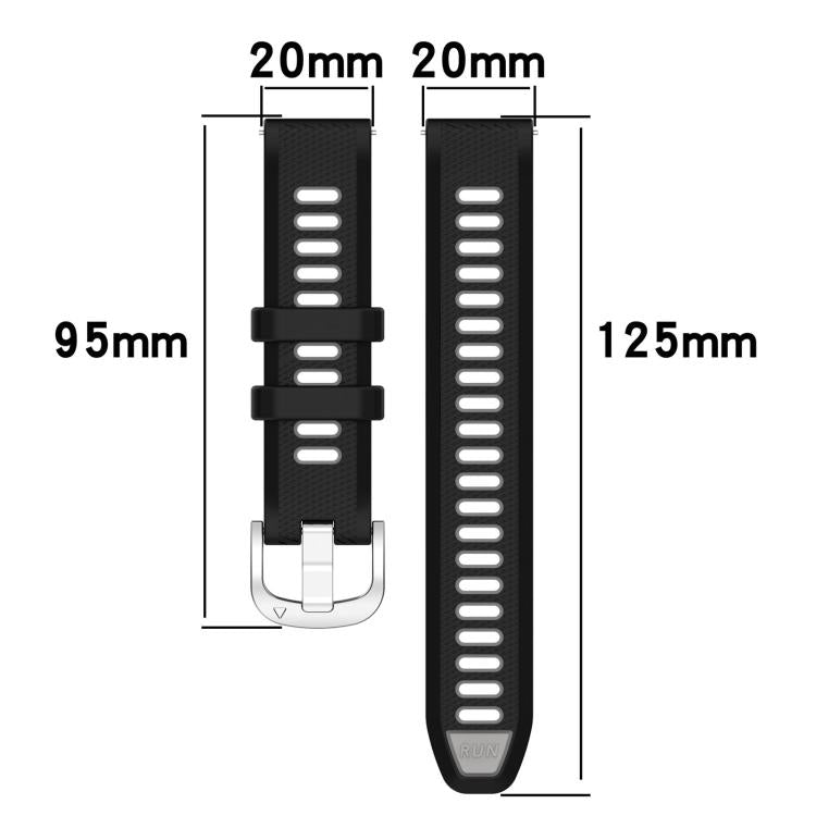 For Amazfit Pop 20mm Cross Texture Two Color Silicone Steel Buckle Watch Band(Black+Blue) - Watch Bands by PMC TechLife | Online Shopping South Africa | PMC TechLife | Buy Now Pay Later Mobicred