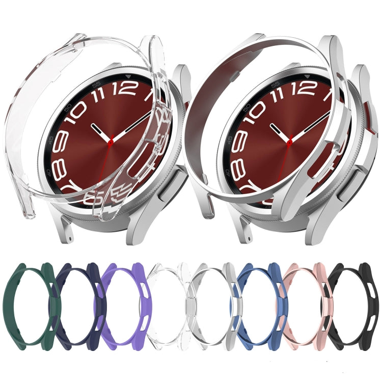 For Samsung Galaxy Watch 6 Classic 47mm Half Coverage Hollow PC Watch Protective Case(Purple) - Watch Cases by PMC TechLife | Online Shopping South Africa | PMC TechLife
