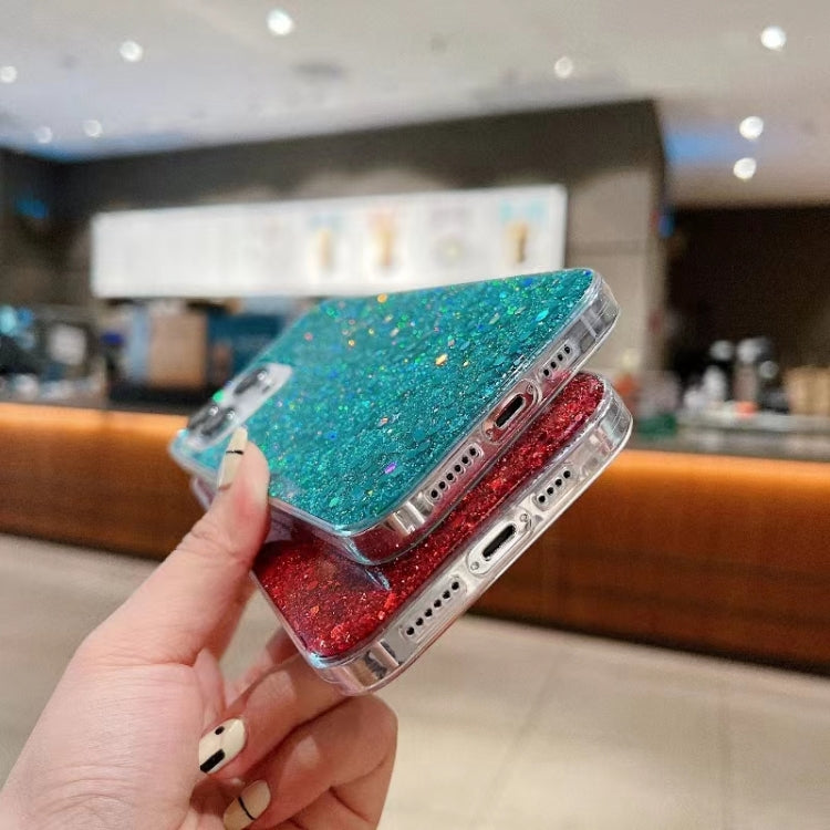 For iPhone 16e Glitter Sequins Epoxy TPU Phone Case(Blue) - iPhone 16e Cases by PMC TechLife | Online Shopping South Africa | PMC TechLife | Buy Now Pay Later Mobicred