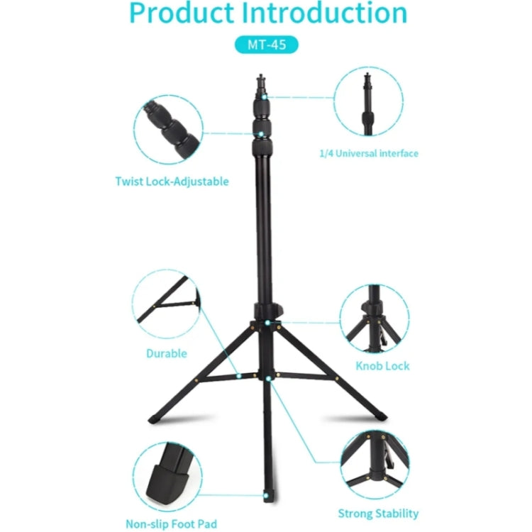 JMARY MT45 Cell Phone Clip Camera Mount Holder Telescopic Selfie Stick Outdoor Tripod Stand - Tripods by PMC TechLife | Online Shopping South Africa | PMC TechLife | Buy Now Pay Later Mobicred