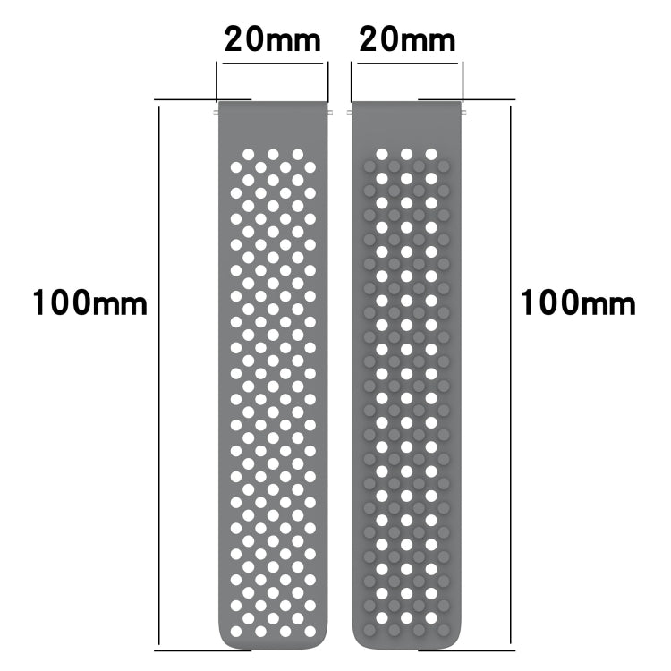 For Samsung Galaxy Watch 5 44mm 20mm Holes Breathable 3D Dots Silicone Watch Band(Grey) - free shipping - PMC TechLife - Order now!