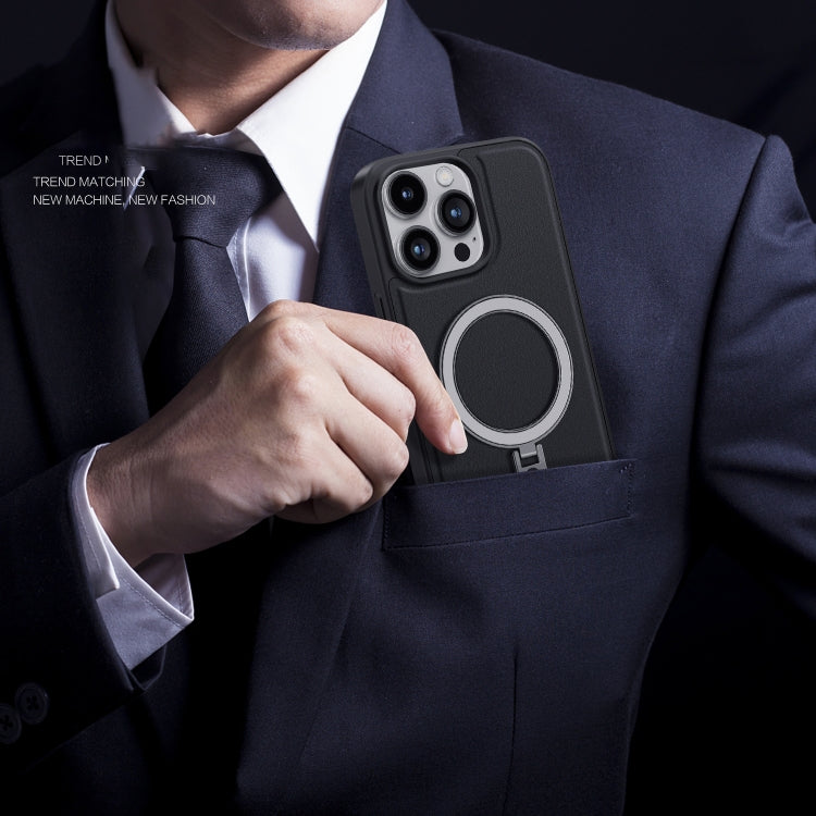 For iPhone 15 Pro Max Shield MagSafe Magnetic Holder Phone Case(Pink) - iPhone 15 Pro Max Cases by PMC TechLife | Online Shopping South Africa | PMC TechLife | Buy Now Pay Later Mobicred