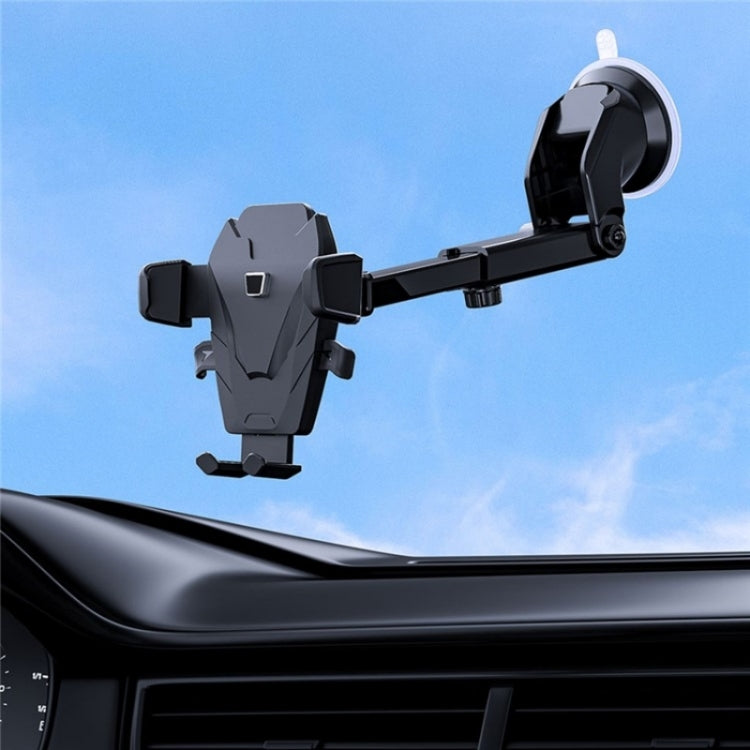 D39+105 With Air Vent Clip Suction Cup Base Telescopic Arm Automatic Clamp Car Phone Holder Bracket - Car Holders by PMC TechLife | Online Shopping South Africa | PMC TechLife | Buy Now Pay Later Mobicred