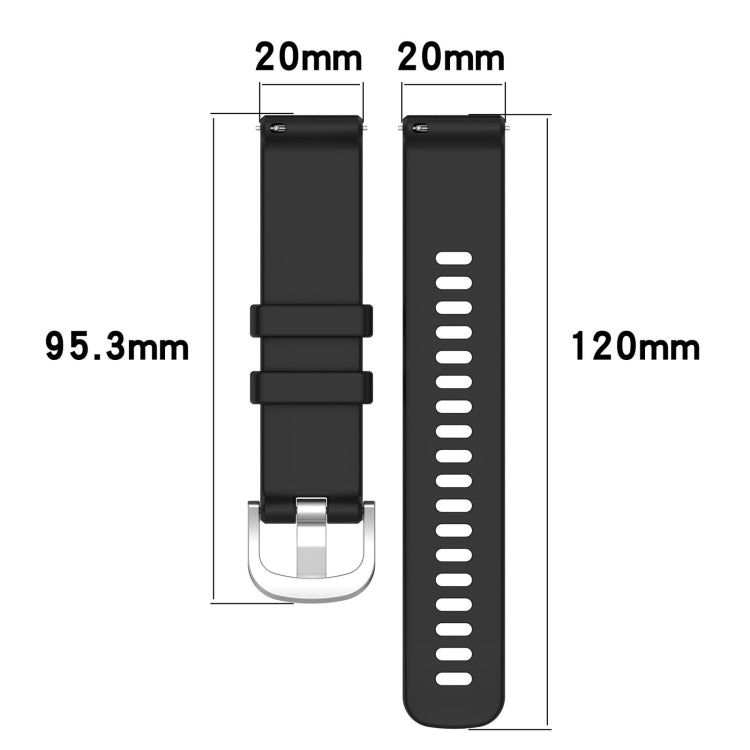 For Garmin Vivomove HR Sport Liquid Glossy Silver Buckle Silicone Watch Band(Black) - free shipping - PMC TechLife - Order now!