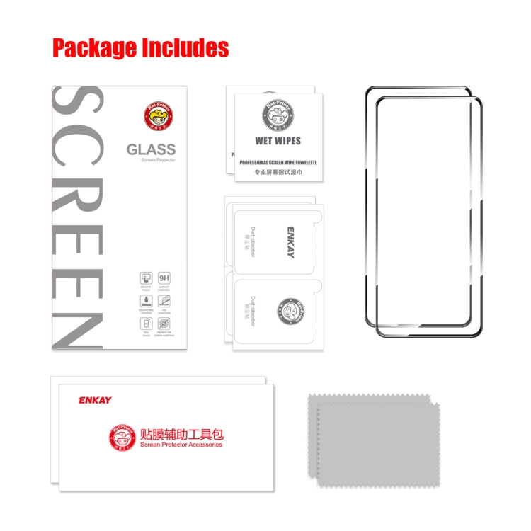For Google Pixel 9 Pro XL 2pcs ENKAY Hat-Prince Full Glue High Aluminum-silicon Tempered Glass Film - Google Tempered Glass by ENKAY | Online Shopping South Africa | PMC TechLife | Buy Now Pay Later Mobicred