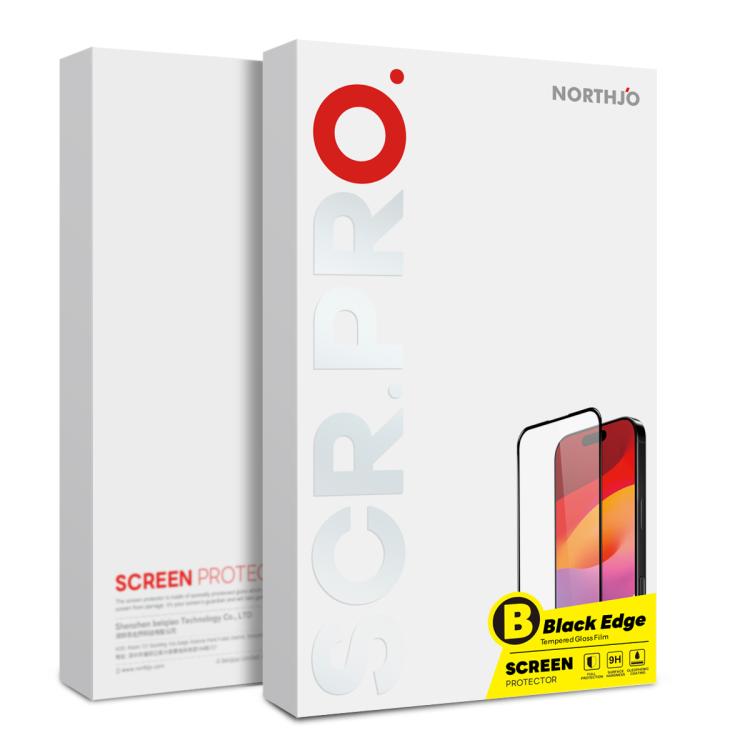 For iPhone 17 NORTHJO A++ Screen Protector Full Glue Silk Printing Tempered Glass Film(Black) - iPhone 17 Tempered Glass by NORTHJO | Online Shopping South Africa | PMC TechLife | Buy Now Pay Later Mobicred